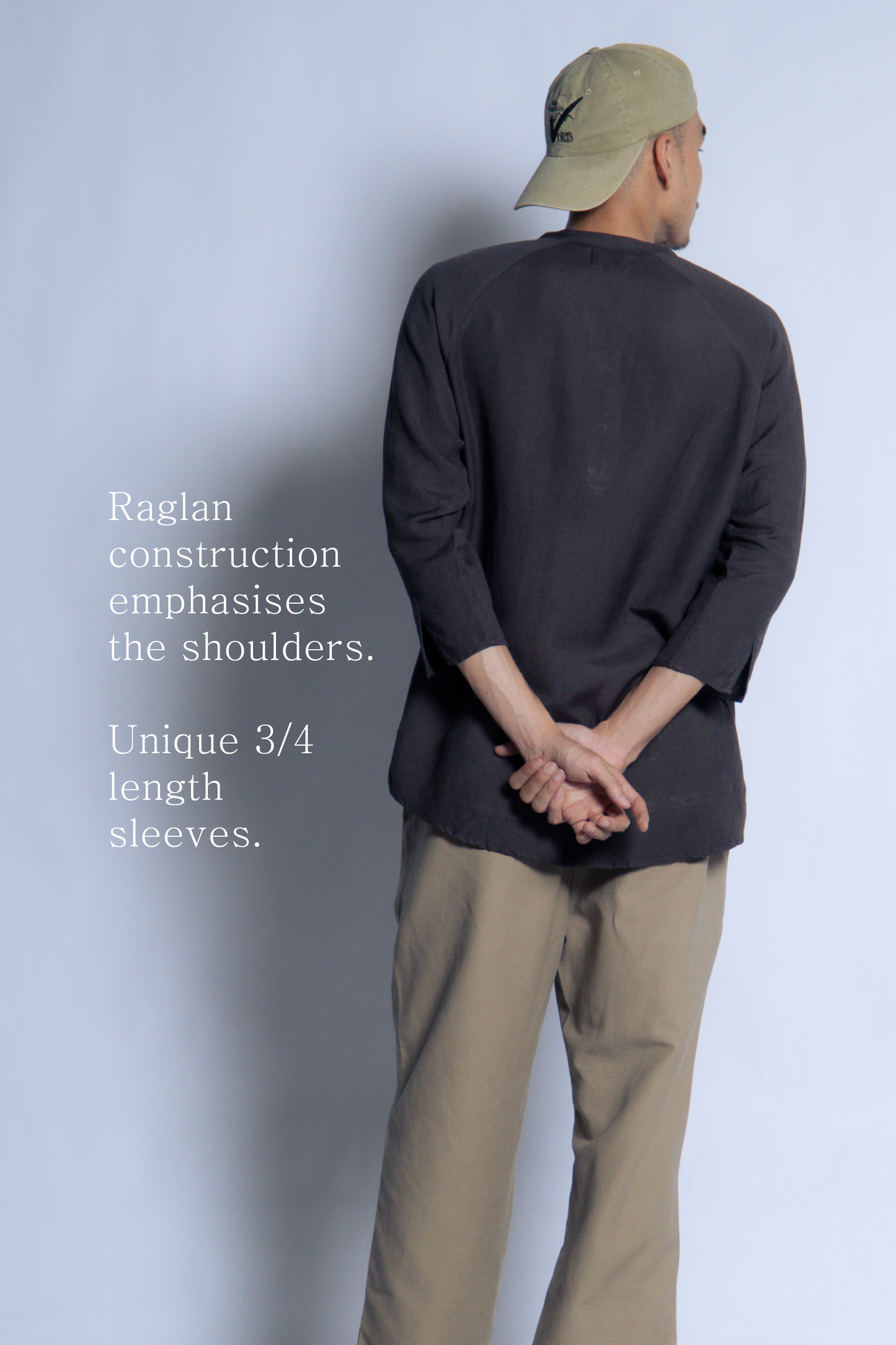 sw1 linen raglan henley [ash brown]