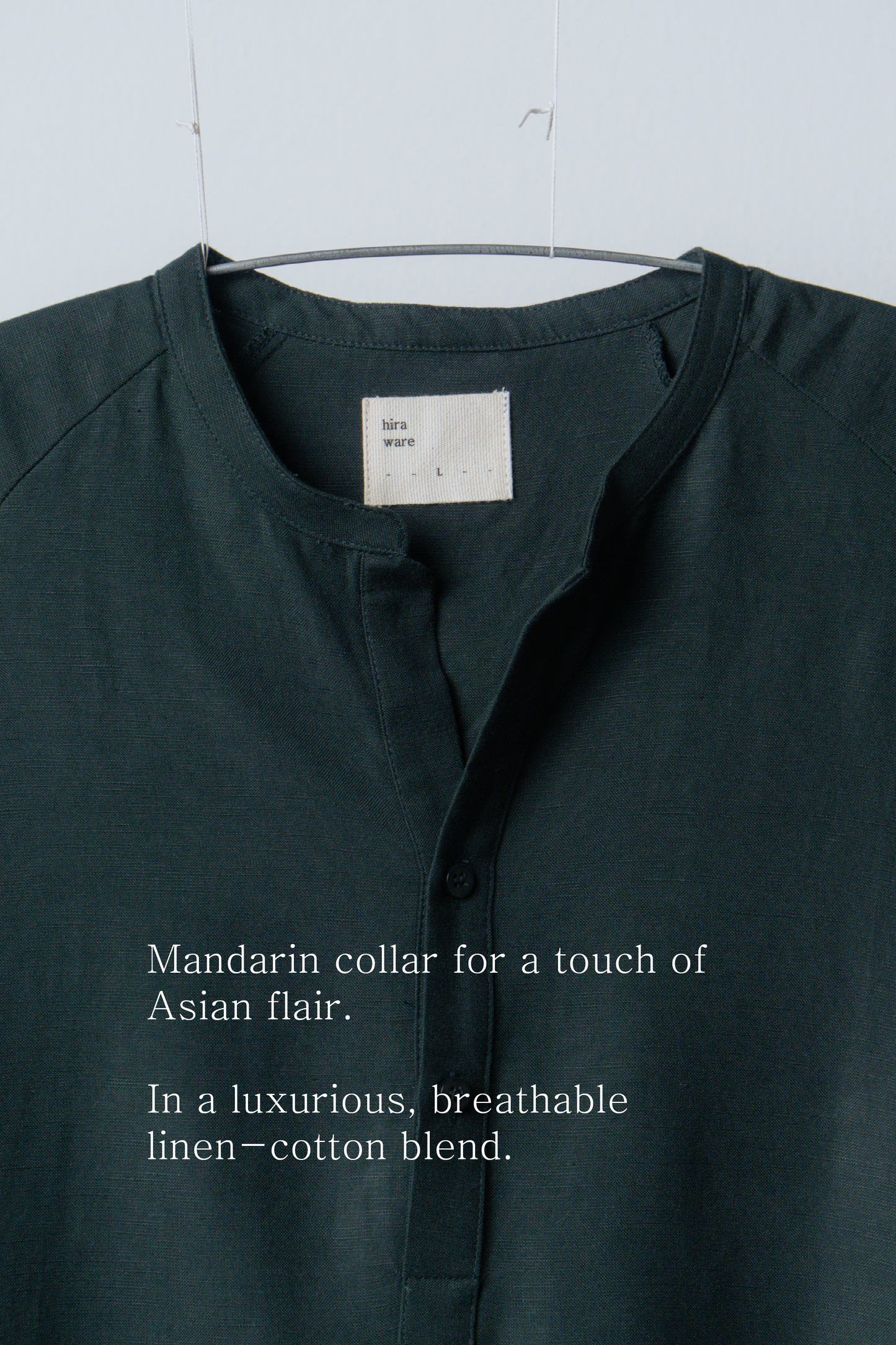 sw1 linen raglan henley [hunter green]