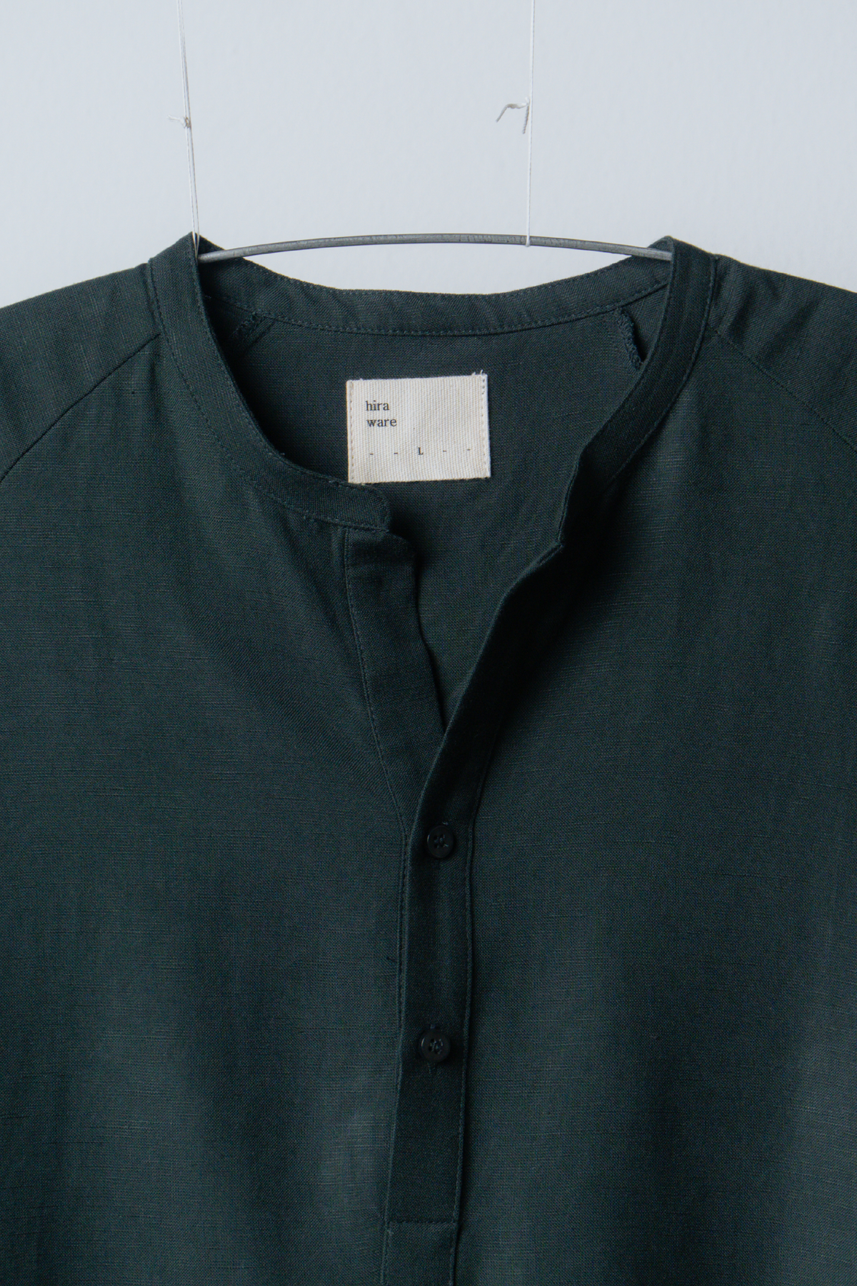 sw1 linen raglan henley [hunter green]