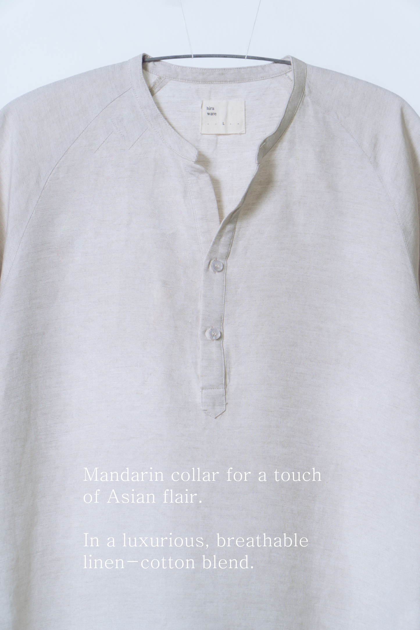 sw1 linen raglan henley [sand off-white]