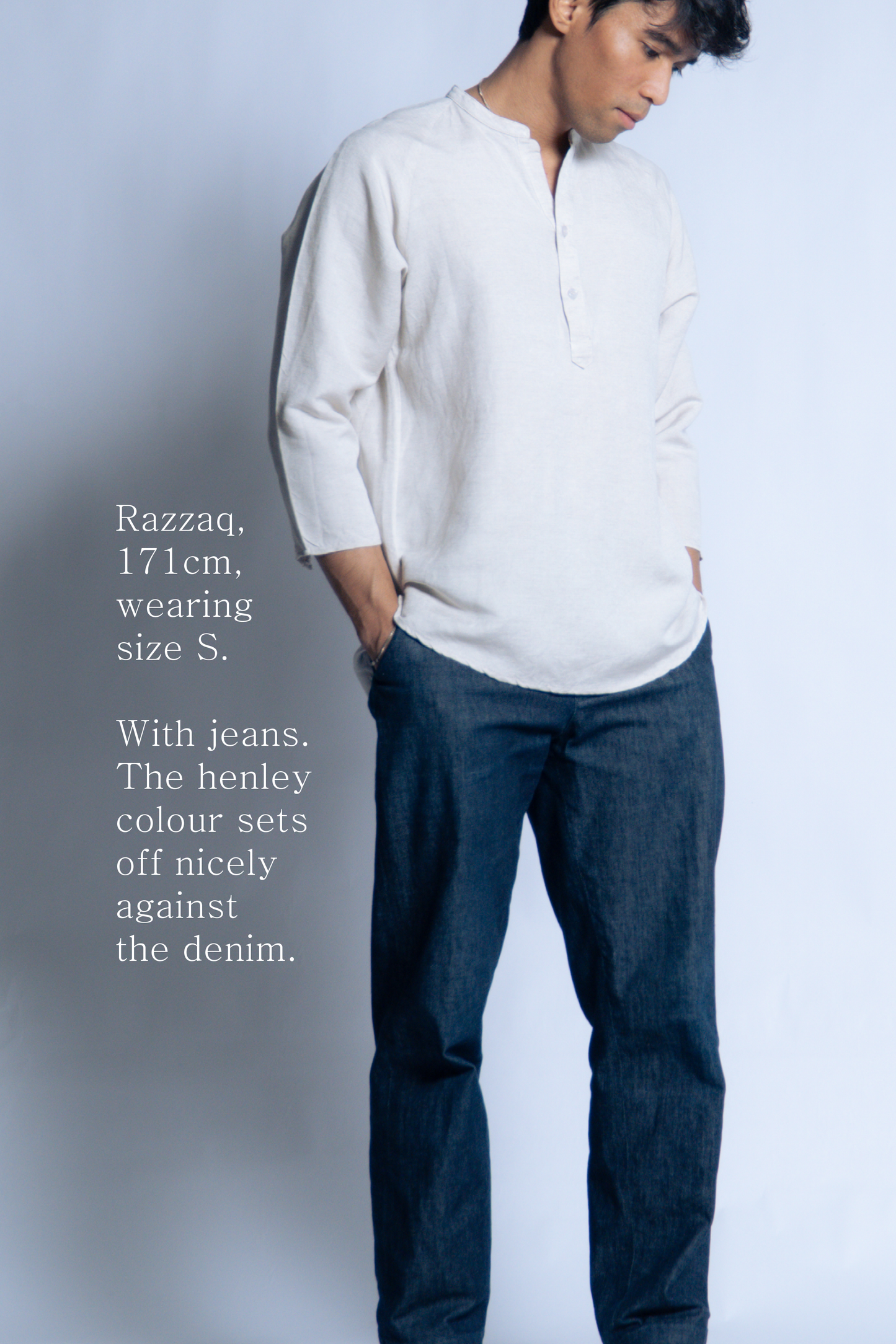 sw1 linen raglan henley [sand off-white]