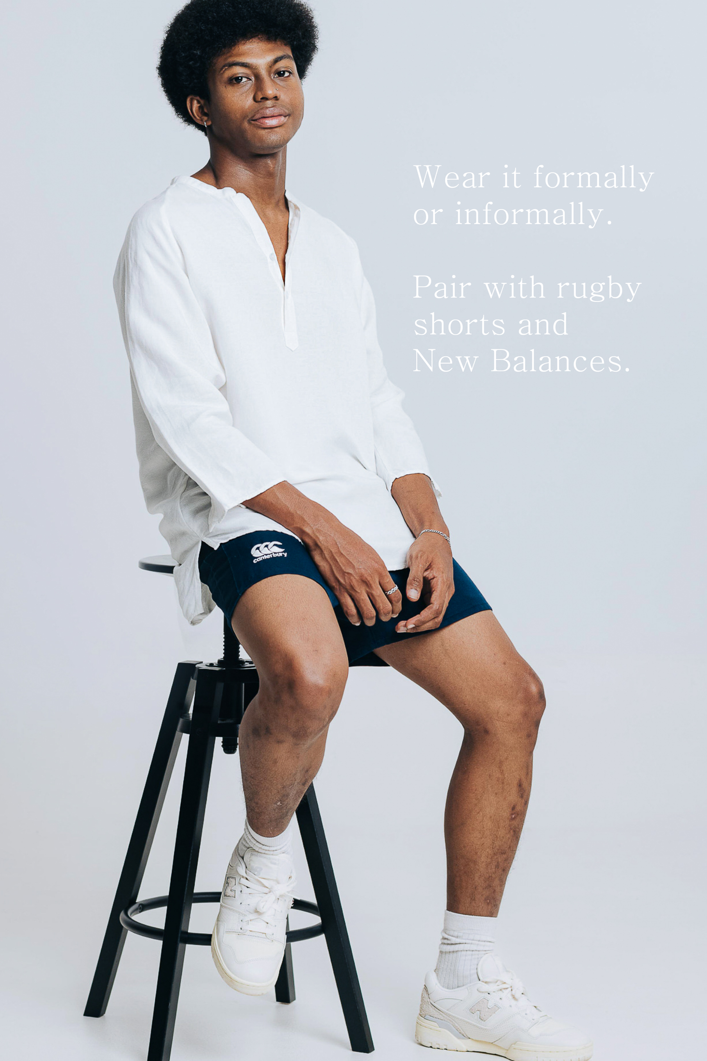 sw1 linen raglan henley [ecru white]