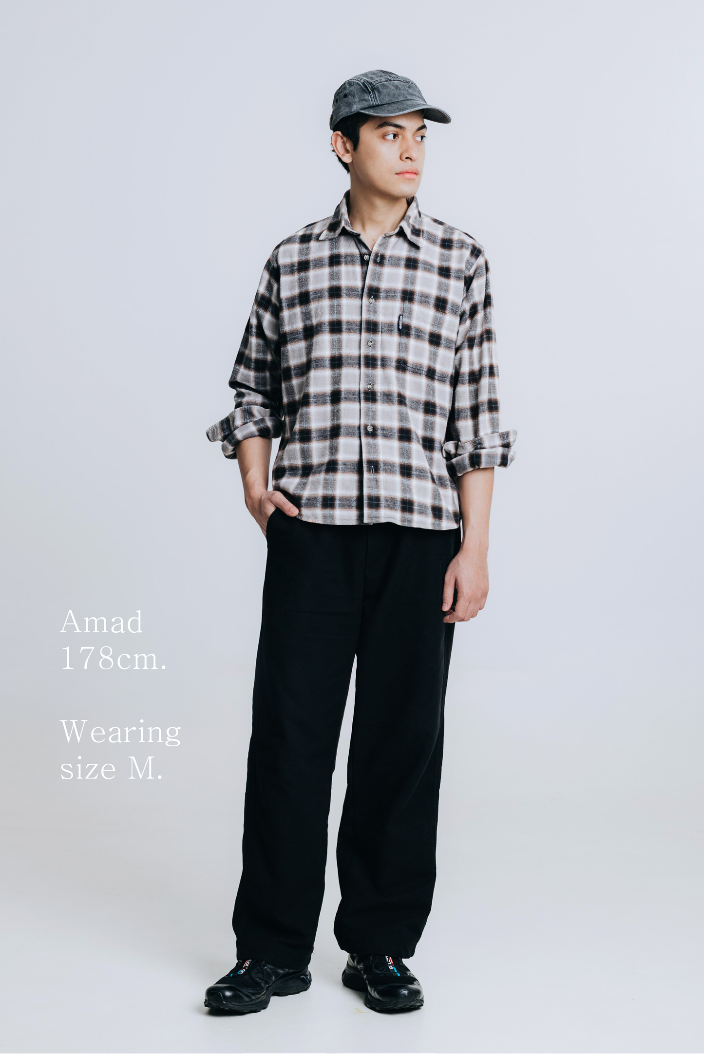 sw1 straight-leg relaxed twill trousers [ink black]