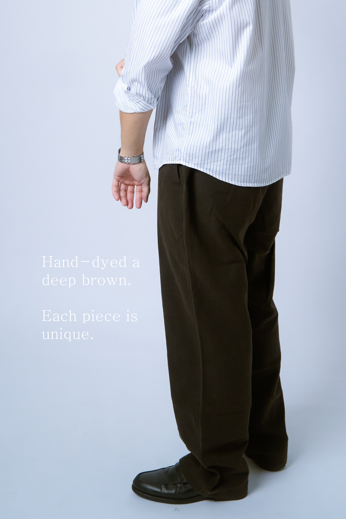 sw1 straight-leg relaxed twill trousers [hand-dyed dark brown]