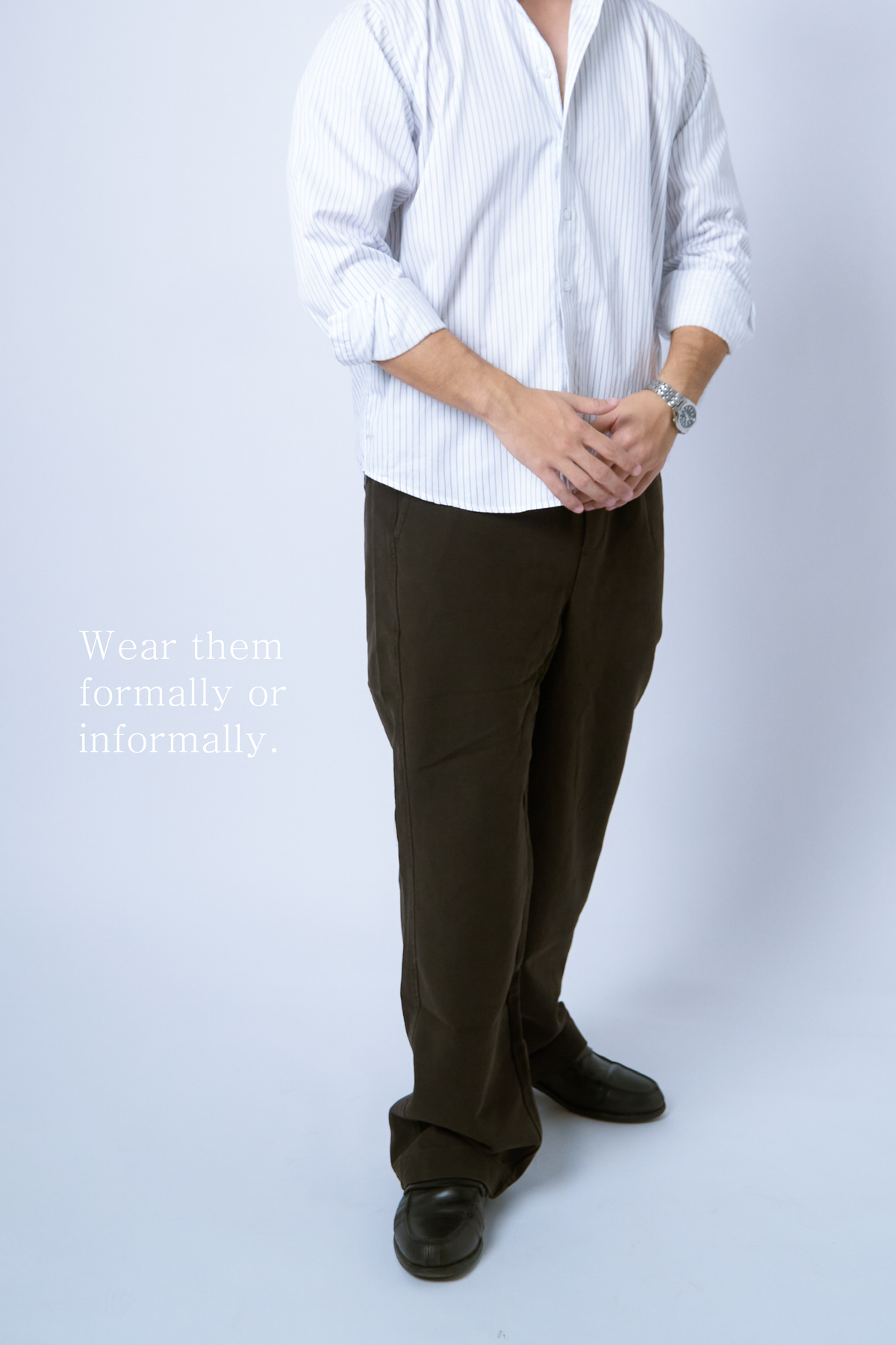 sw1 straight-leg relaxed twill trousers [hand-dyed dark brown]