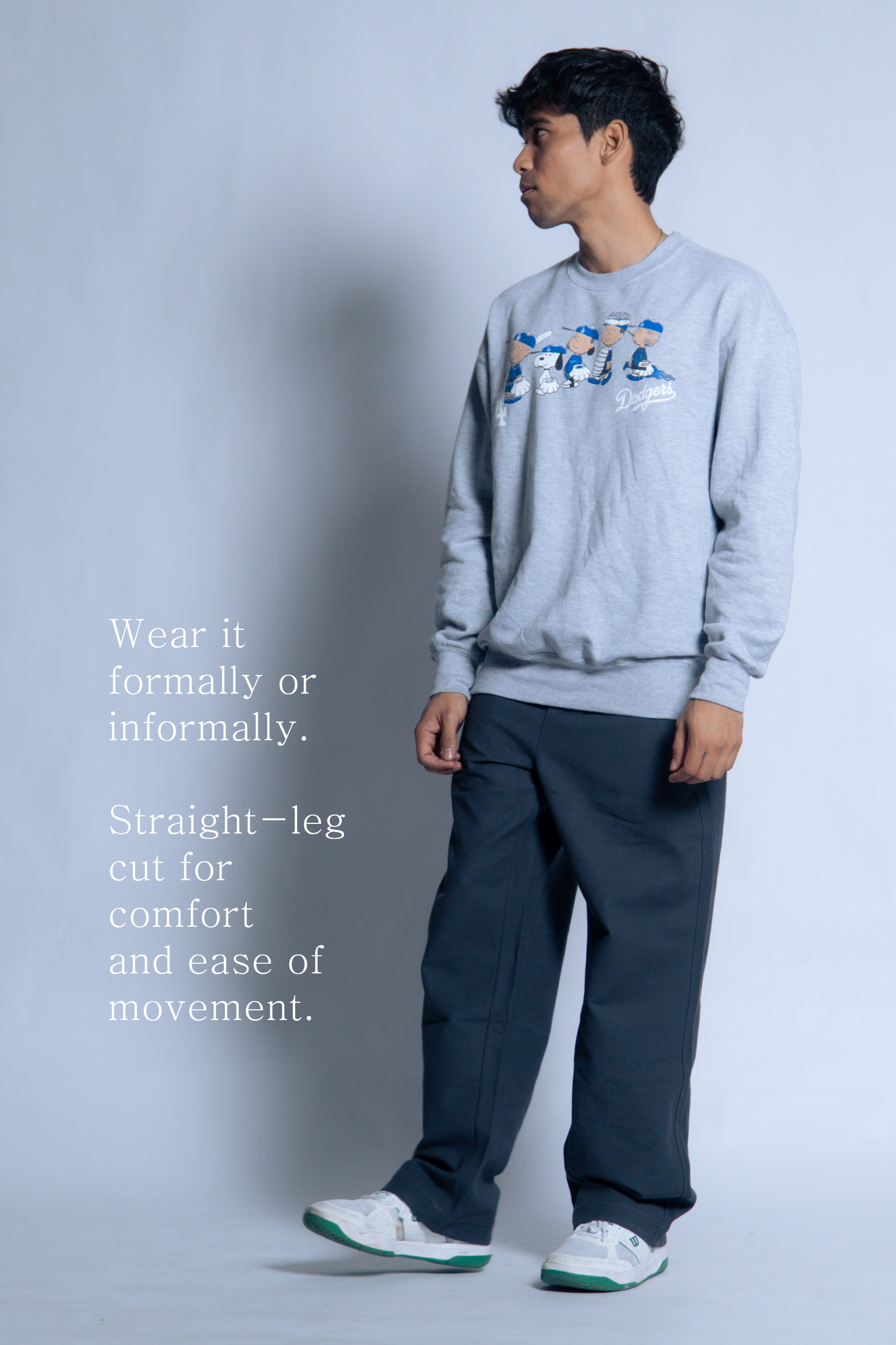 sw1 straight-leg relaxed twill trousers [gunmetal grey]