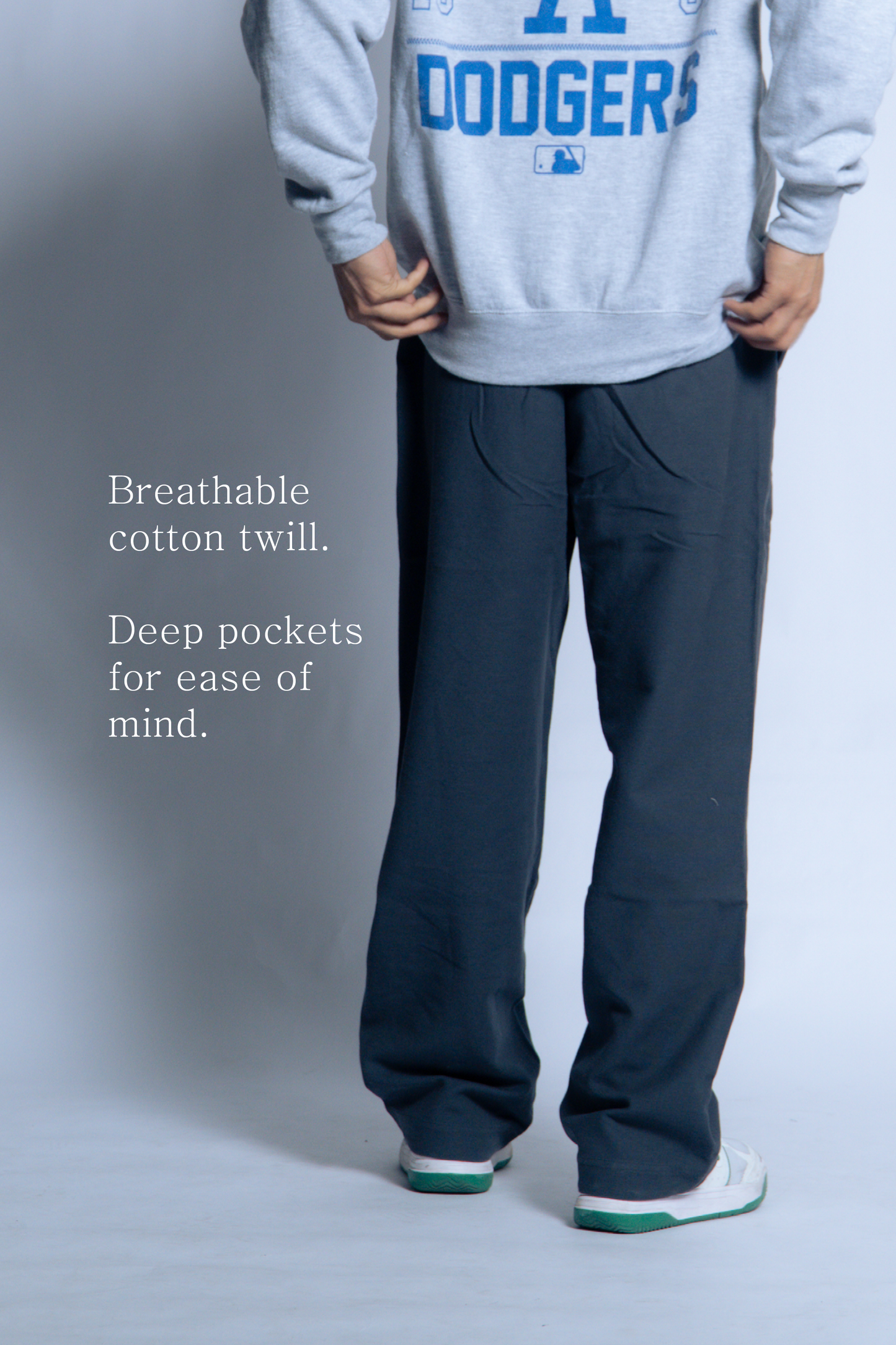 sw1 straight-leg relaxed twill trousers [gunmetal grey]