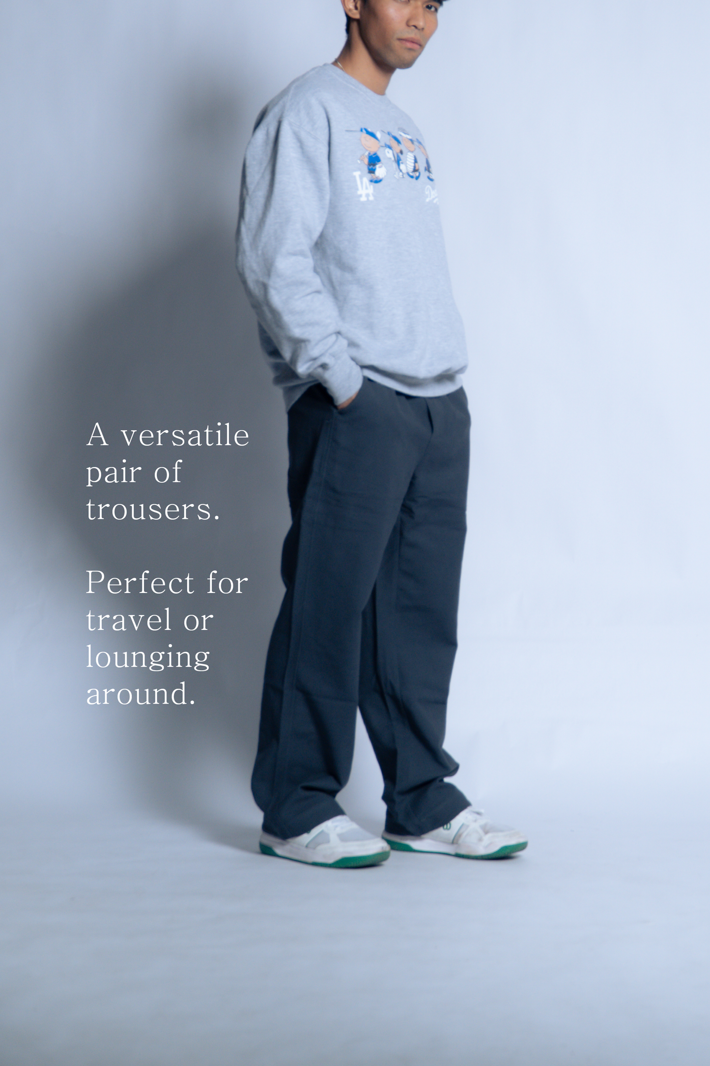 sw1 straight-leg relaxed twill trousers [gunmetal grey]
