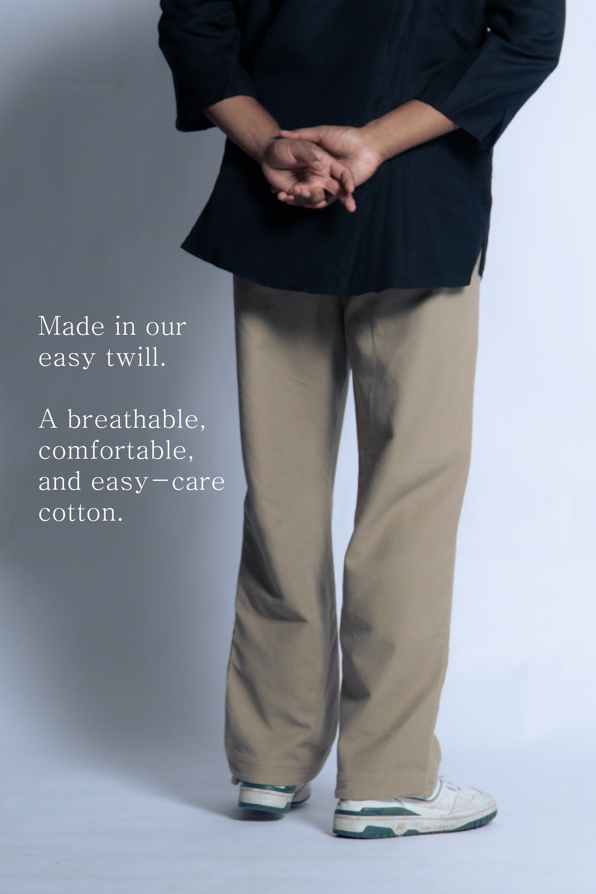 sw1 straight-leg relaxed twill trousers [desert khaki]
